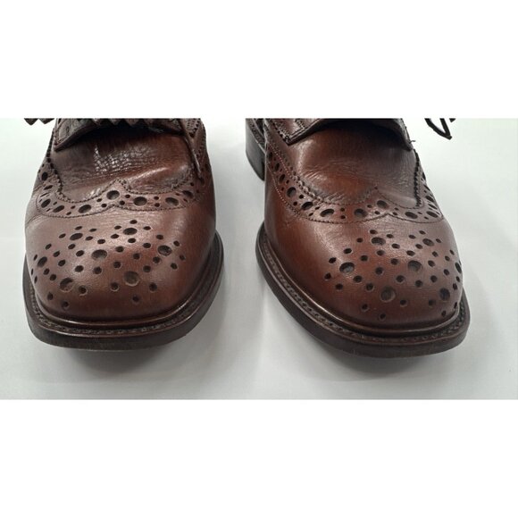 PARABOOT Dress Shoes Mens 7 Brown Wingtip Flap Cuir Cousu Goodyear France - Picture 6 of 15